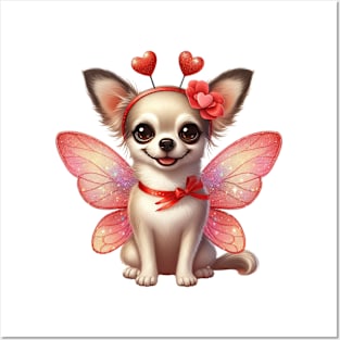 Valentine Fairy Chihuahua Dog Posters and Art